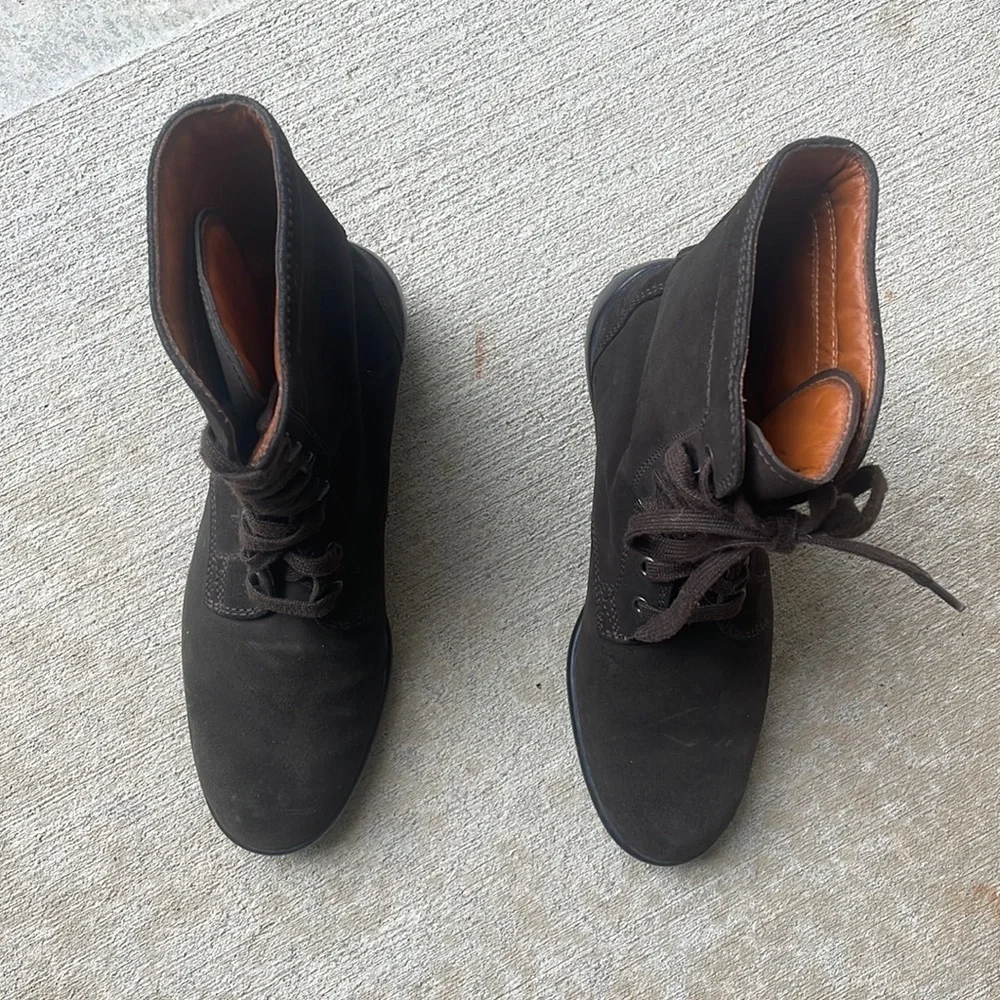 Tod's boots Men’s Brown leather Suede Lace Up combat Shoe Size 37